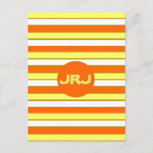 Orange, Yellow and White Stripes Postcard