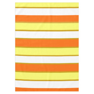 Orange, Yellow and White Stripes Tablecloth