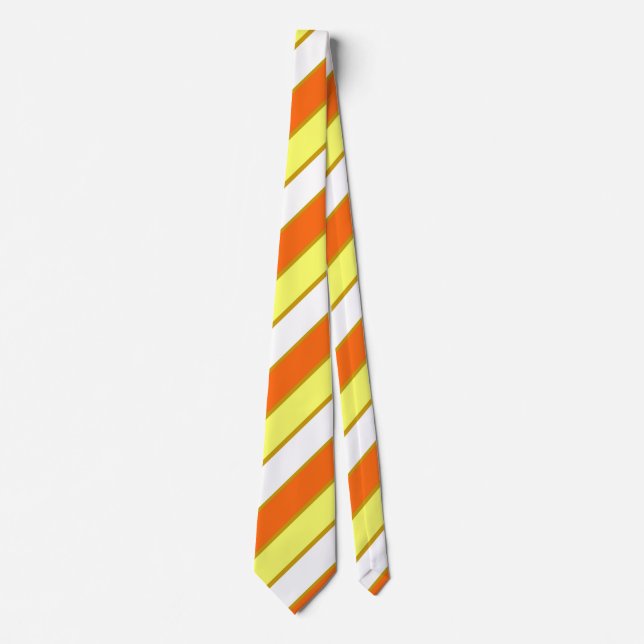 Orange, Yellow and White Stripes Tie (Front)