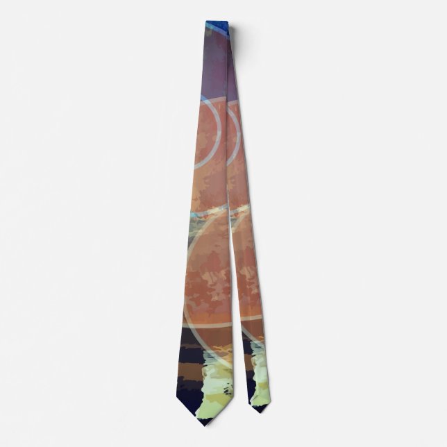 Orange ,Yellow,Blue Abstract & Elegant Tie (Front)