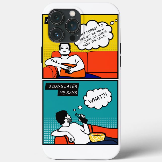 orange yellow blue Honey Do Rugged Geek Comics Case-Mate iPhone Case (Back)