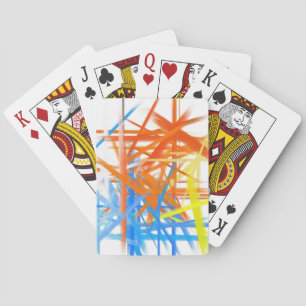 Orange Yellow Blue Retro Abstract Painting Playing Cards