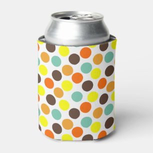 Orange, Yellow, Brown, Blue Dots  Can Cooler