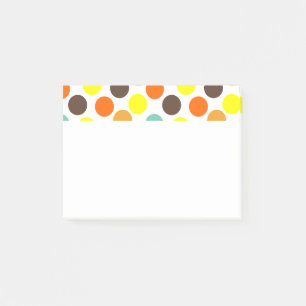Orange, Yellow, Brown, Blue Dots Post-it Notes