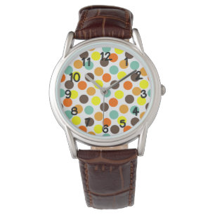 Orange, Yellow, Brown, Blue Dots Watch