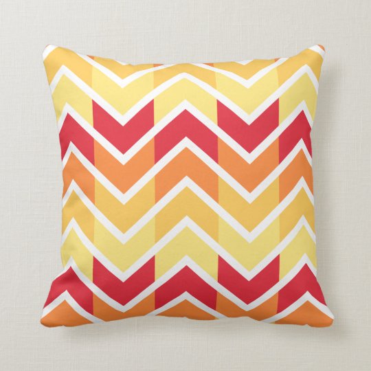 Orange Yellow Chevron Geometric Designs Colour Cushion Zazzle.co.uk