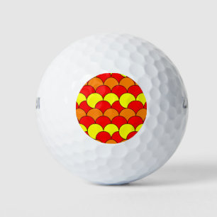 Orange yellow circles pattern golf balls