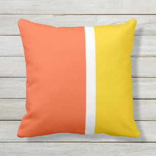 Orange Yellow Colour Block Outdoor Throw Pillow