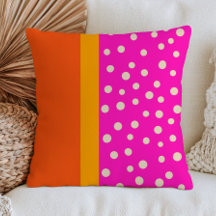Orange& Yellow Colour Blocks with White Dots Pink