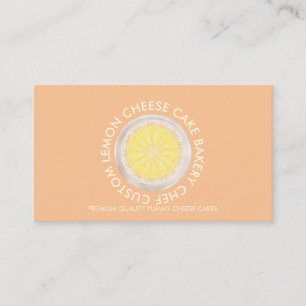 Orange Yellow Cute Cheesecake Bakery Business Card