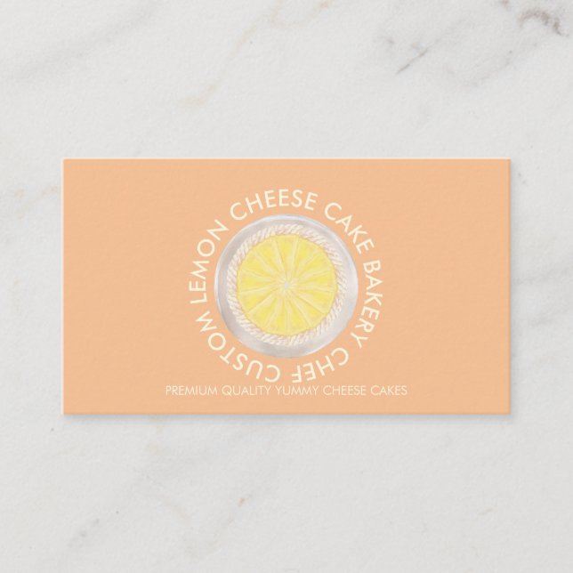 Orange Yellow Cute Cheesecake Bakery Business Card (Front)