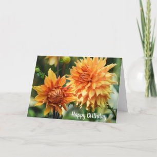Orange & Yellow Dahlia Flowers at Wisley Gardens Card