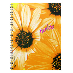 Orange/Yellow Daisies, notes - Spiral Notebook
