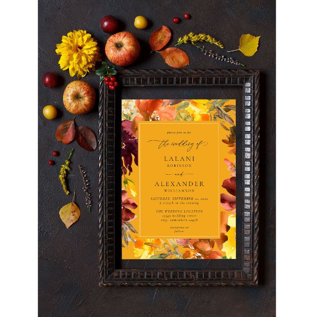 Orange & Yellow Fall Floral Wedding Invitation 3 (Creator Uploaded)