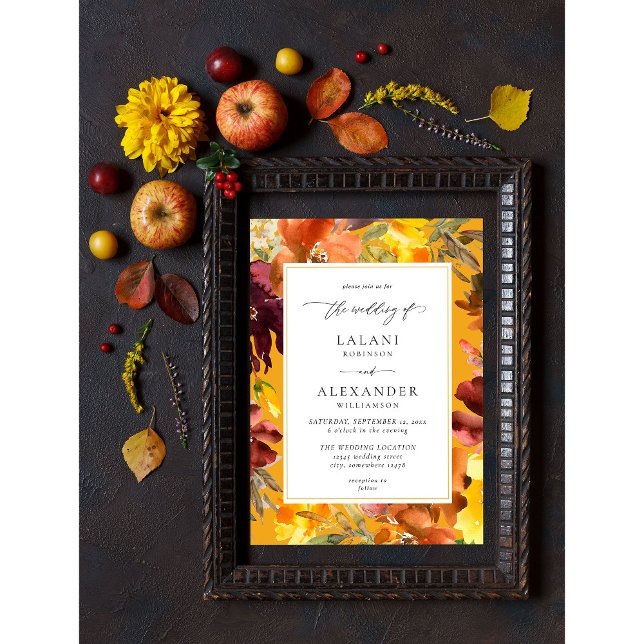 Orange & Yellow Fall Floral Wedding Invitation 3GW (Creator Uploaded)