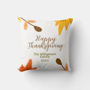 Orange yellow fall happy thanksgiving add family n cushion