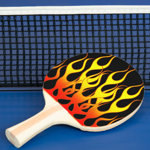 Orange Yellow Flame Graphics Ping Pong Paddle