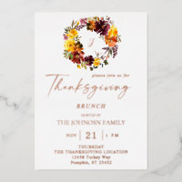 Orange & Yellow Floral Thanksgiving Wreath