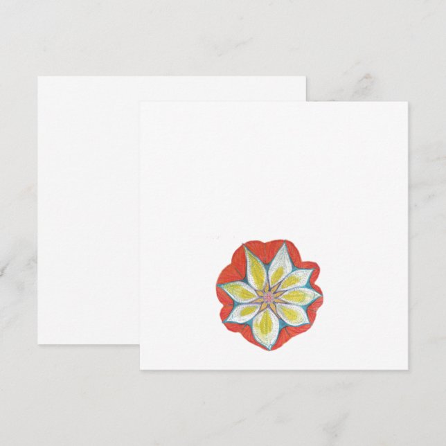 Orange Yellow Flower Mandala  Standard Invitation (Front/Back)