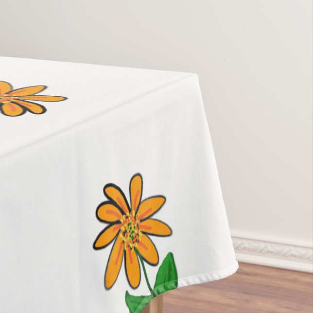 Orange Yellow Flowers Tablecloth (In Situ)