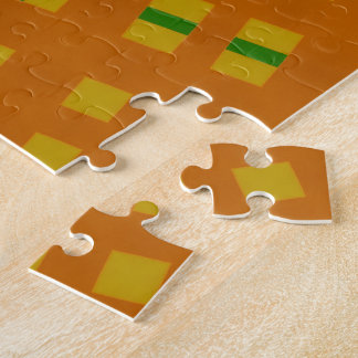 Orange -yellow geometric abstract  jigsaw puzzle