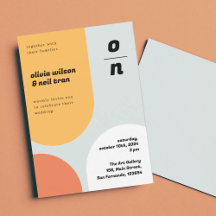 ORANGE YELLOW GEOMETRIC WEDDING INVITATION