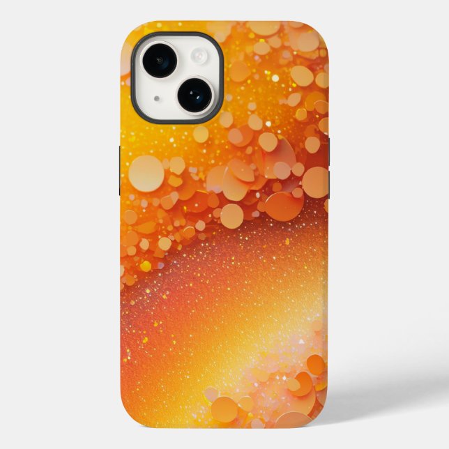 Orange Yellow Glitter iPhone Mate Tough Case (Back)
