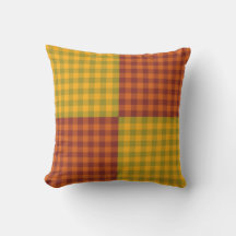 Orange Yellow Green Plaid Pattern