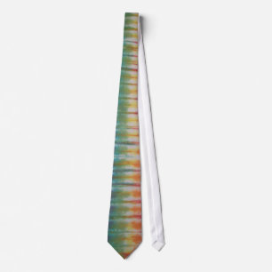 Orange Yellow Green Tie Dye Necktie
