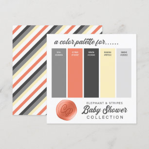 Orange Yellow Grey Baby Shower Colour Palette Card