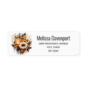Orange Yellow Grey Flower Bouquet Address