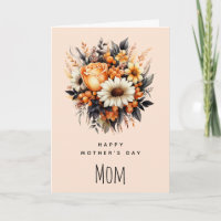 Orange Yellow Grey Flower Bouquet Mother's Day