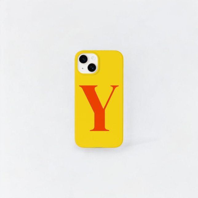 Orange Yellow Initial Personalised Monogram  Case-Mate iPhone Case (Creator Uploaded)