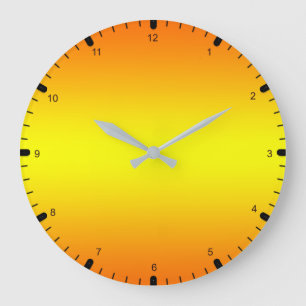 Orange Yellow Large Clock