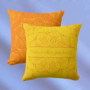 Orange & Yellow Mandala Personalized Cushion