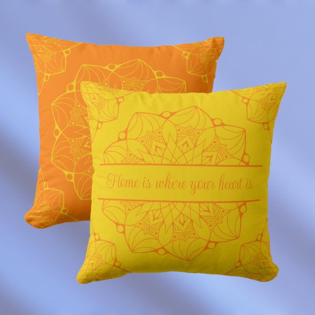 Orange & Yellow Mandala Personalized Cushion (Creator Uploaded)