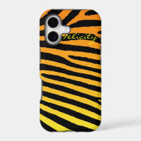 Orange yellow neon zebra stripes iphone 5 case