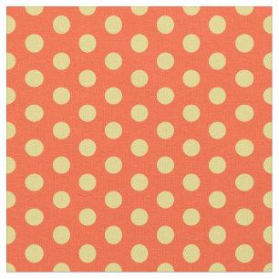 Orange Yellow Polka Dot Cotton Fabric By the Yard