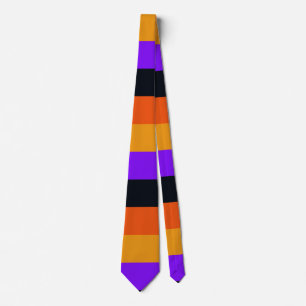 Orange, Yellow, Purple and Black Stripes Tie