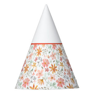 Orange yellow red garden thanksgiving pattern party hat