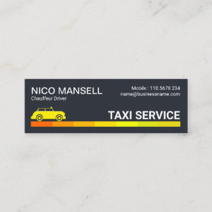 Orange Yellow Shades Road Taxi Driver Mini Business Card