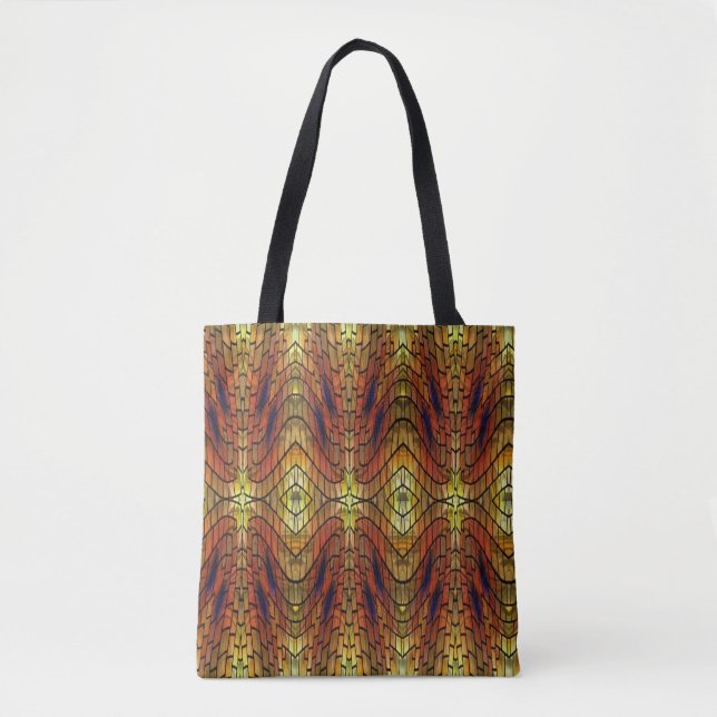 Orange Yellow Stained Glass Windows Tote Bag (Front)