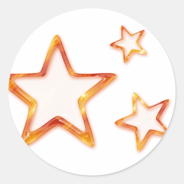Orange & Yellow Stars Stickers (Front)