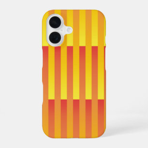 Orange Yellow Striped Pattern iPhone 16 Case
