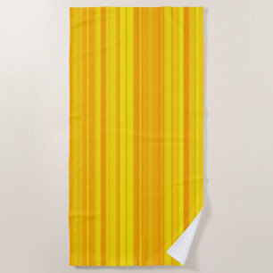 Orange Yellow Stripes Beach Towel