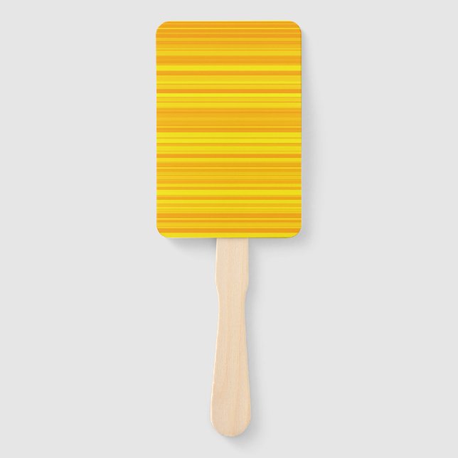Orange Yellow Stripes Hand Fan (Front)