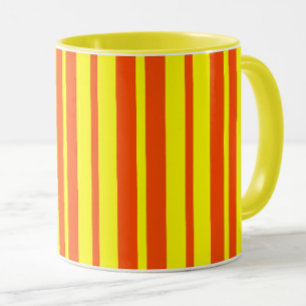 Orange Yellow Stylish Stripes Pattern Design  Mug
