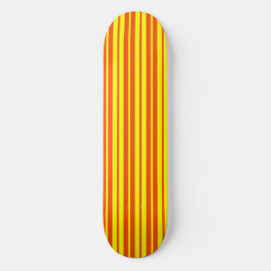 Orange Yellow Stylish Stripes Pattern Design Skateboard