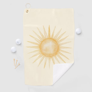 Orange Yellow Sun Golf Towel