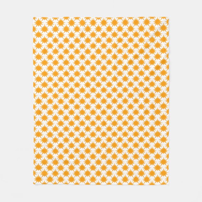 Orange Yellow Sunny Suns Fleece Blanket (Front)